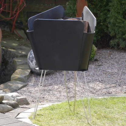 VASNER Merive M2 Feuerkorb Mittelhoch Abgerundet Schwarz – Bild 5